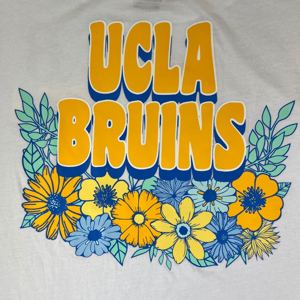 UCLA Bruins university college floral T-Shirt Women M/Youth 2XL‎ Alumni sports